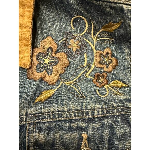 Vintage 1980’s Faded Glory Acid Washed Embroidered Denim Jacket Size Large - Picture 8 of 8